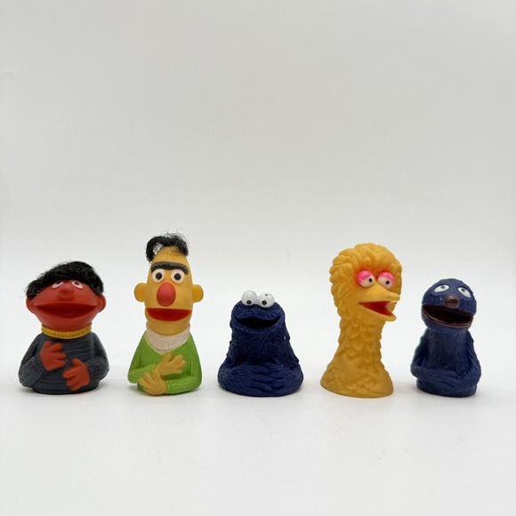 Sesame Street Finger Puppets Lot of 5 Jim Henson Vintage Cookie Earnie Burt Big‎ - Picture 1 of 6